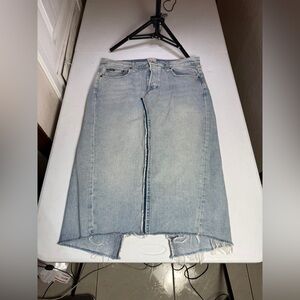 Polo Ralph Lauren Womens Skirt Blue 32 Denim Slit Pencil Style Jeans